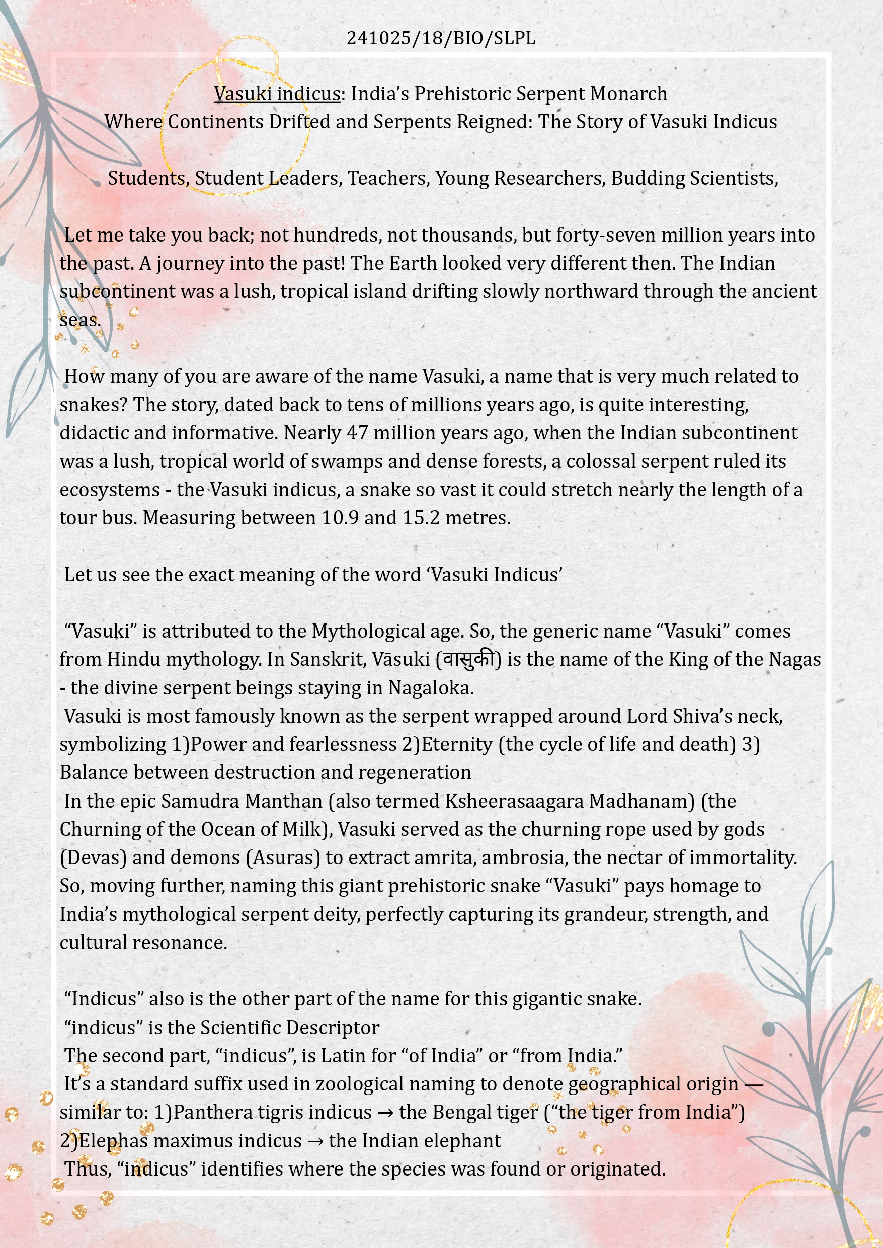 Vasuki Indicus page 1